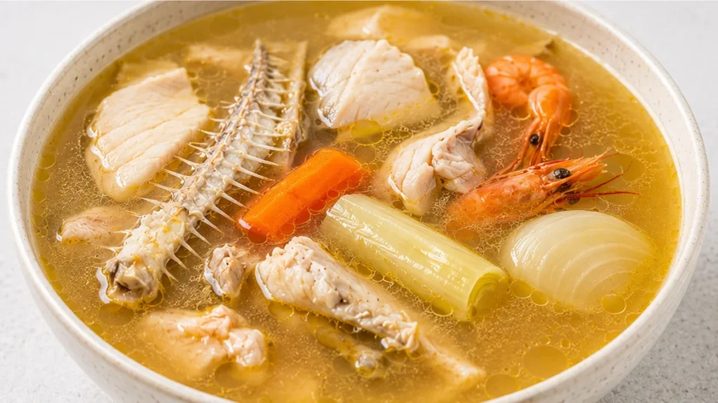 Caldo de Pescado: Sabor de Mar Increíble - caldo pescado - Prepara un delicioso caldo de pescado casero con esta receta fácil. Ideal para arroces, sopas y guiso