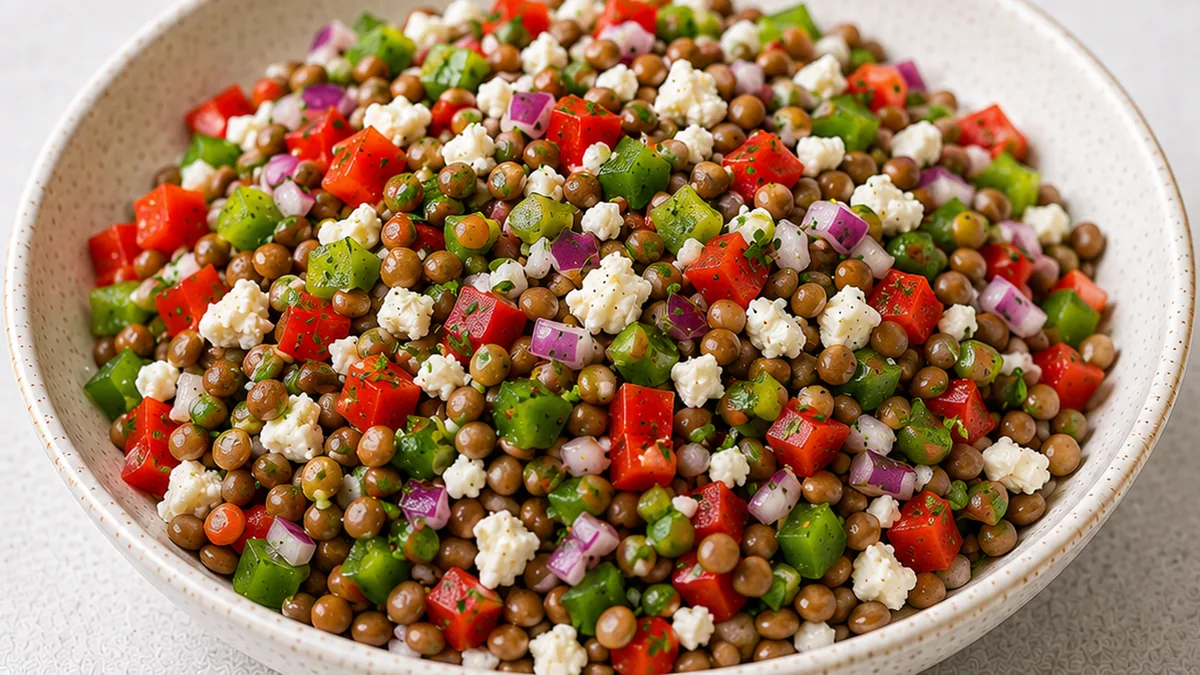 ¡Ensalada de Lentejas IRRESISTIBLE! Comida Sana y Deliciosa - ensalada lentejas - Ensalada lentejas: Prepara esta receta nutritiva y refrescante en 30 minutos.