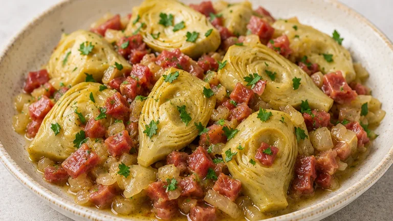 Corazones de Alcachofa con Jamón Serrano