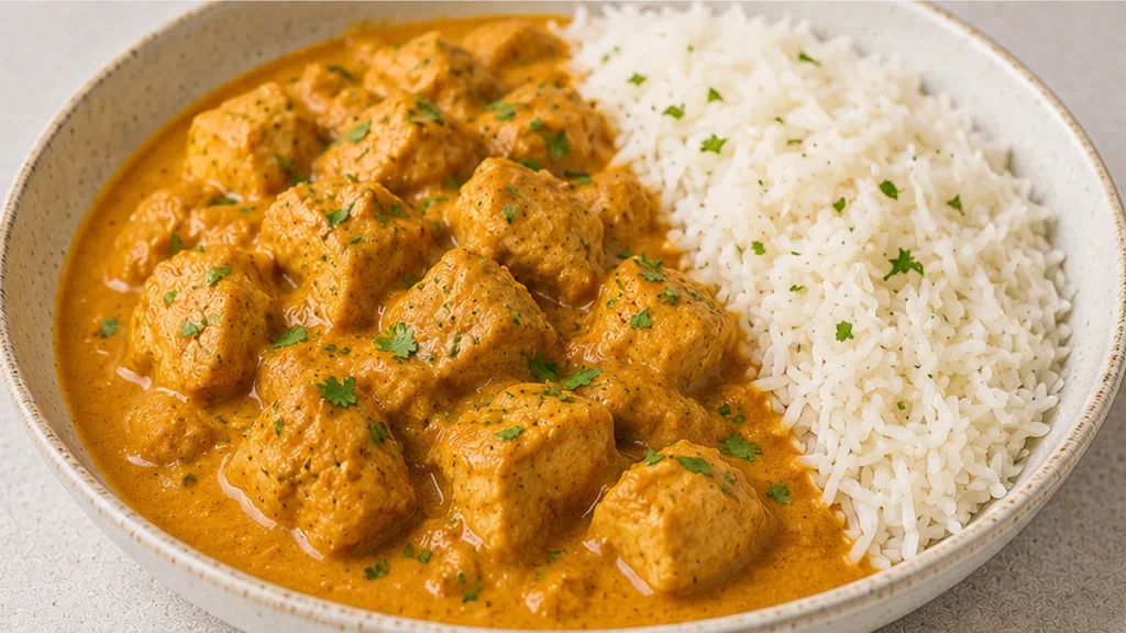 Pollo al Curry Cremoso con Arroz Basmati