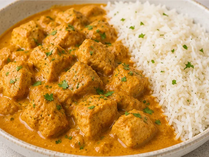Pollo al Curry Cremoso con Arroz Basmati