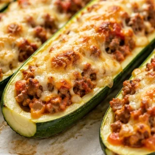 Calabacines Rellenos de Carne y Queso - Calabacines rellenos: prepara esta receta saludable y casera con carne picada y queso gratinado. Ideal para una cena nut