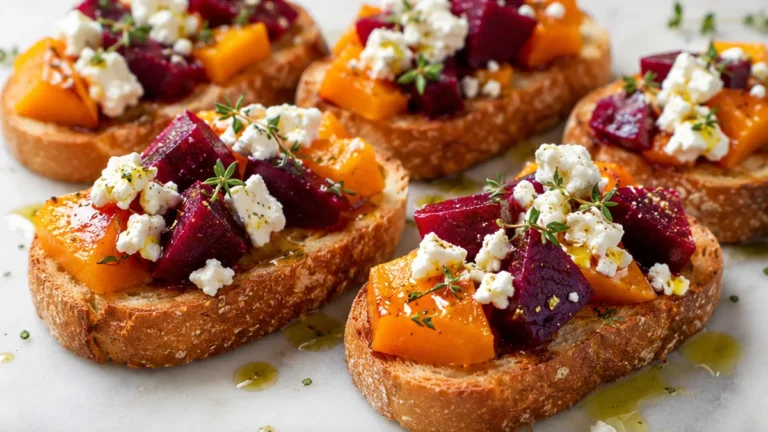 Canapés de Calabaza, Feta y Remolacha