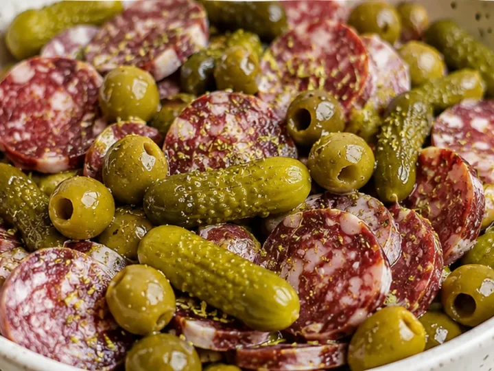 Ensalada de Fuet y Encurtidos Fácil
