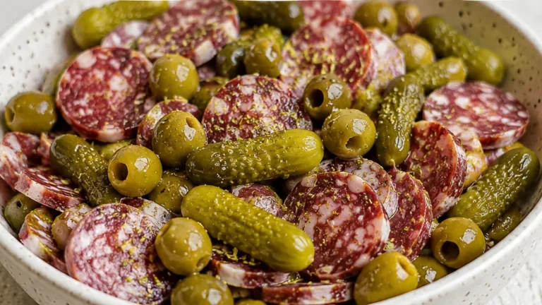 Ensalada de Fuet y Encurtidos Fácil