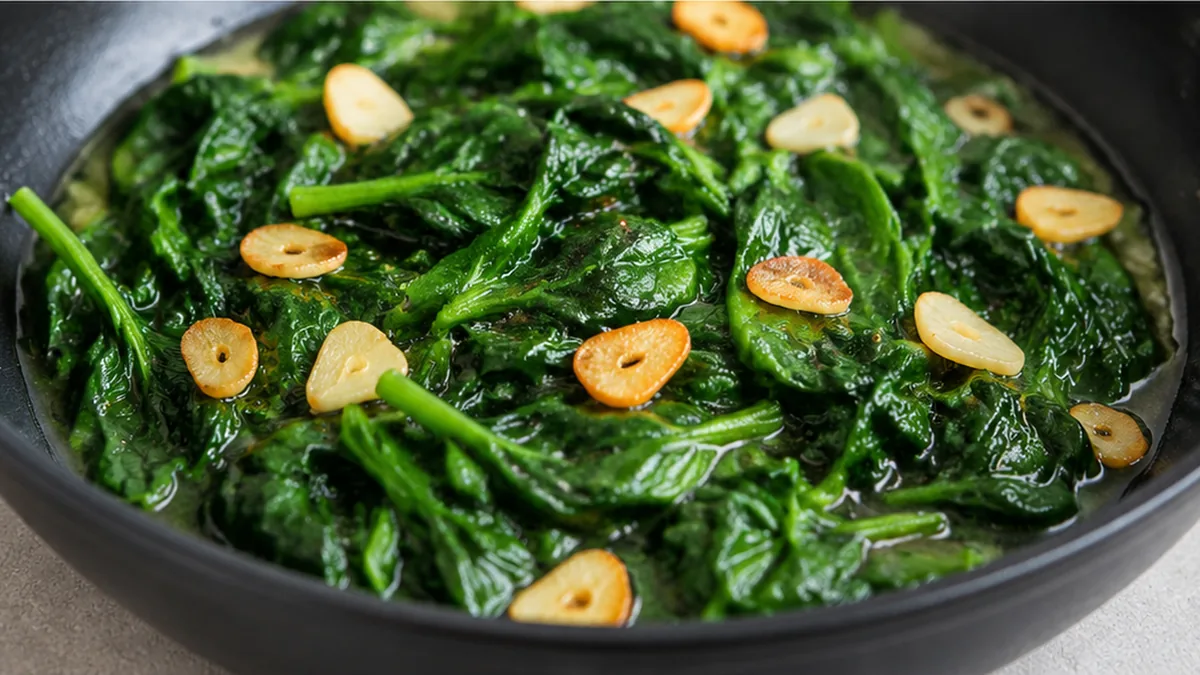 Espinacas al Ajillo: Sabor Inolvidable - espinacas ajillo - Espinacas ajillo: Prepara este plato saludable en minutos. Receta fácil, llena de sabor, perfecta pa