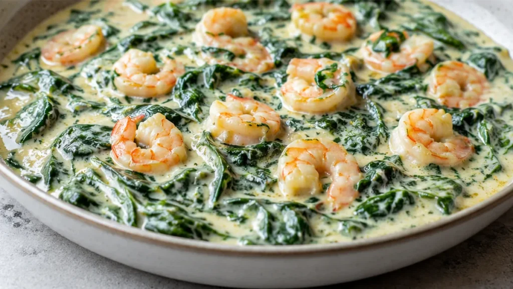 Espinacas a la Crema con Gambas: Cena Perfecta - espinacas gambas - Espinacas gambas: prepara este delicioso plato cremoso y lleno de sabor en minutos. Una rece