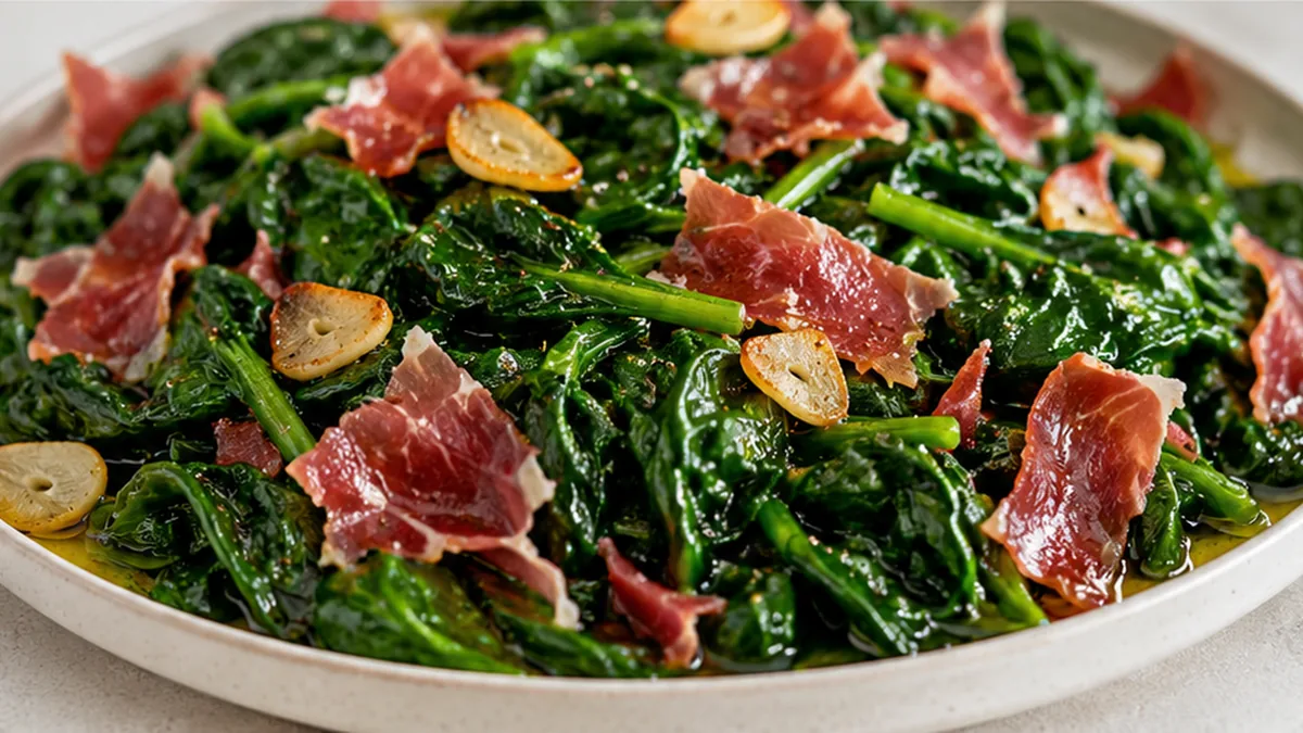 Espinacas con Jamón: ¡Saludable y Delicioso! - espinacas jamón - Espinacas jamón: prepara este plato saludable y casero en minutos. Conoce los trucos para un sa