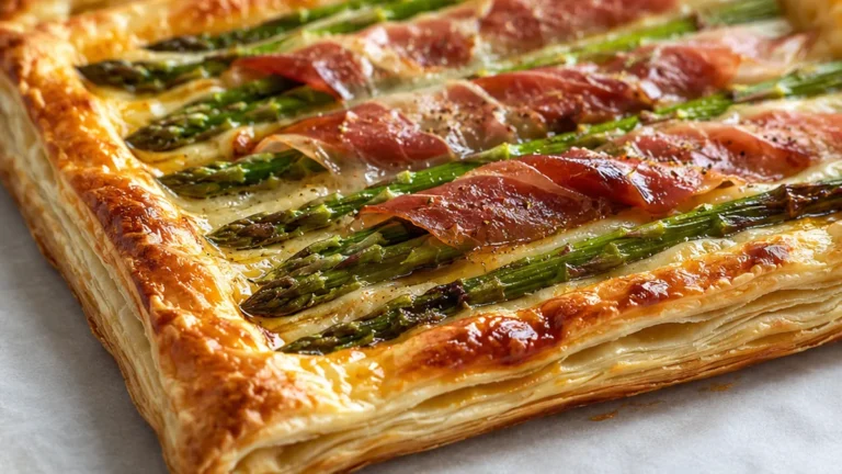 Hojaldre de Espárragos y Jamón Serrano