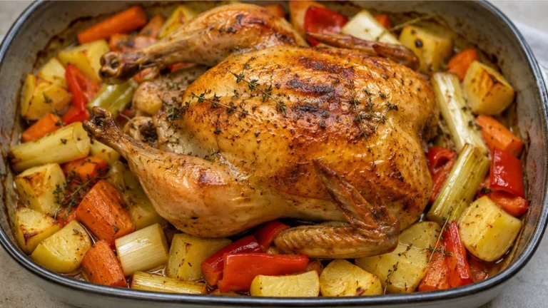 Pollo al Horno Jugoso con Verduras