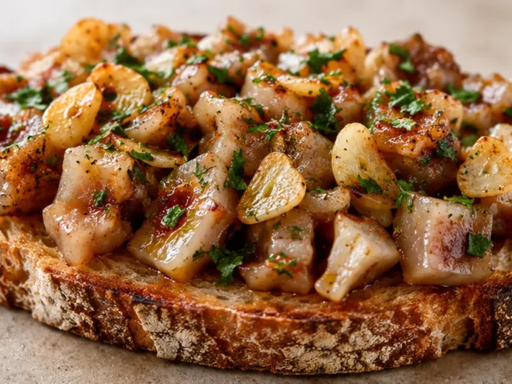 Tosta de Morros al Ajillo