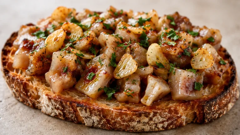 Tosta de Morros al Ajillo