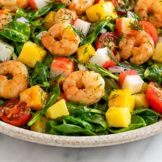 Ensalada de Marisco y Mango Fresca - ensalada marisco - Ensalada marisco: prepara esta receta vibrante con mango en minutos. Perfecta para un almuerzo ligero o