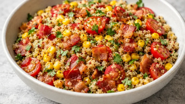 Quinoa con Bacon y Cherry: ¡Ensalada tibia!