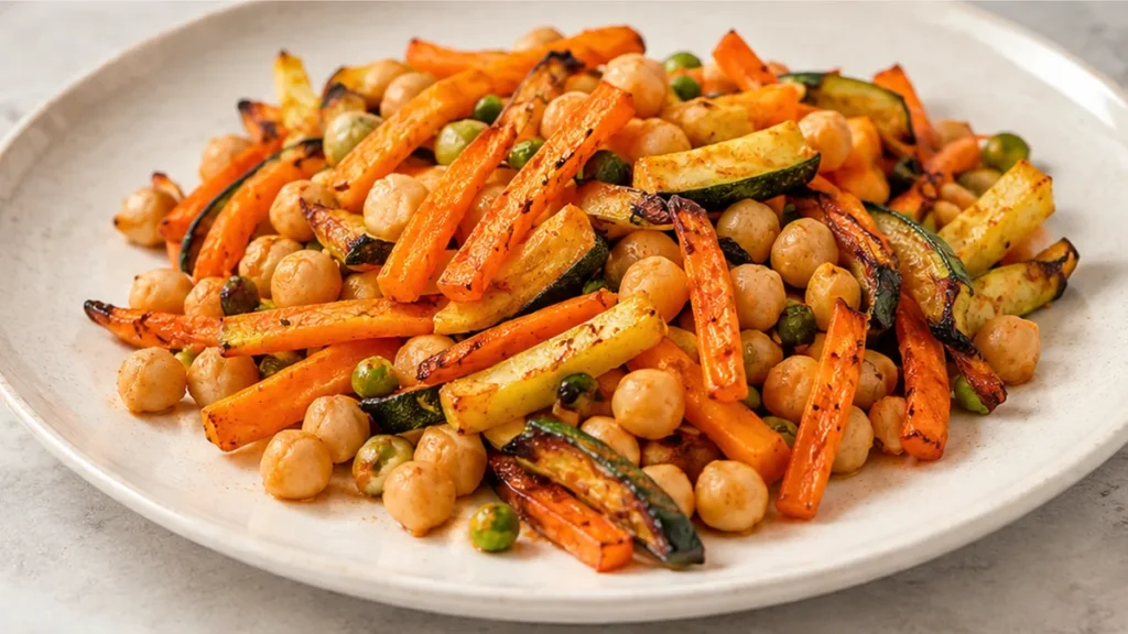 Garbanzos con Verduras en Air Fryer
