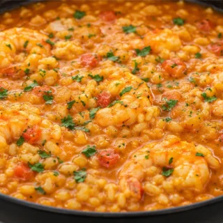 Arroz Caldoso con Gambones - arroz caldoso con gambones grandes