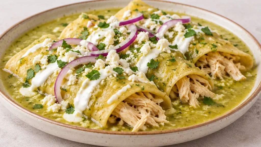 Enchiladas Verdes Caseras: ¡Sabor Auténtico! Enchiladas verdes: saborea esta receta tradicional mexicana en 40 minutos. Descubre cómo lograr una salsa casera pe
