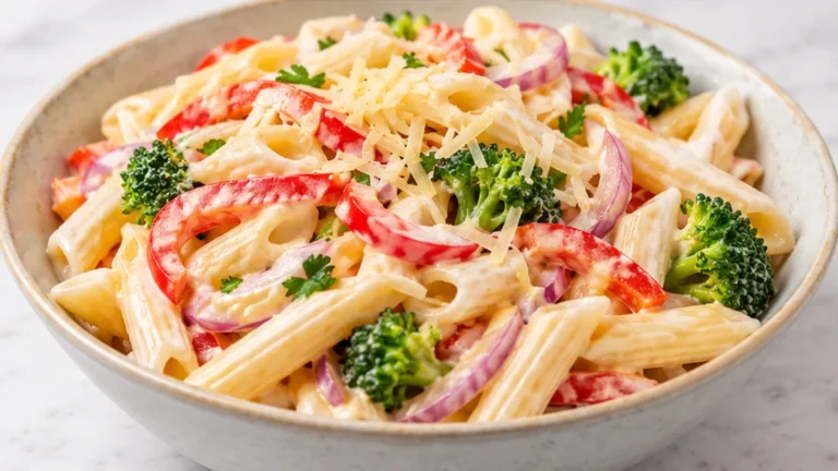 Ensalada de Pasta Cremosa con Verduras