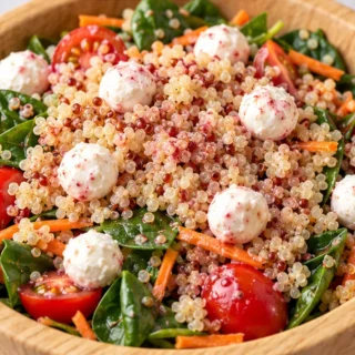 Ensalada de Quinoa y Espinaca Fresca