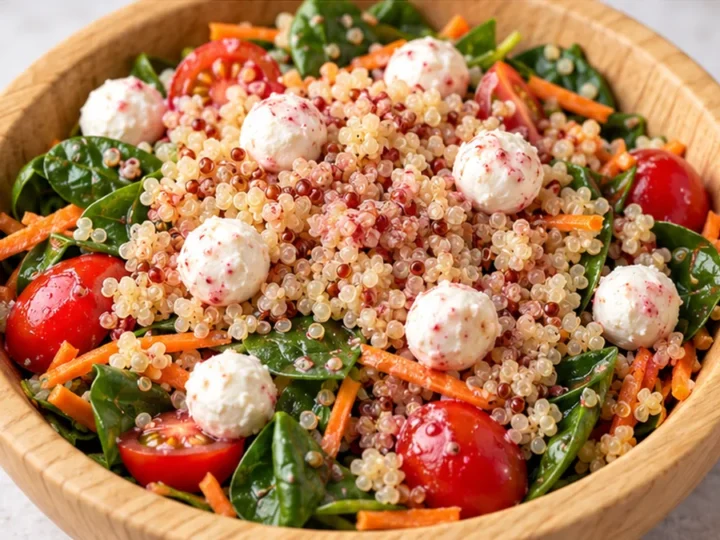 Ensalada de Quinoa y Espinaca Fresca