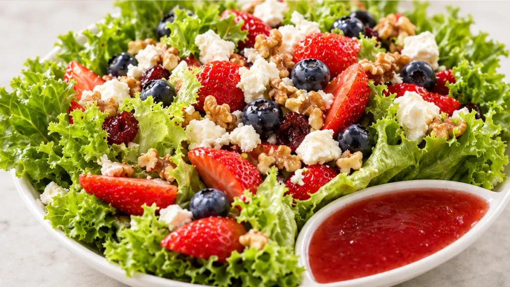 Ensalada Fresca con Queso de Cabra y Frutos Rojos