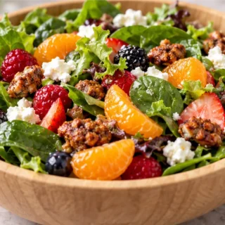 Ensalada Fresca de Mandarina y Frutos Rojos