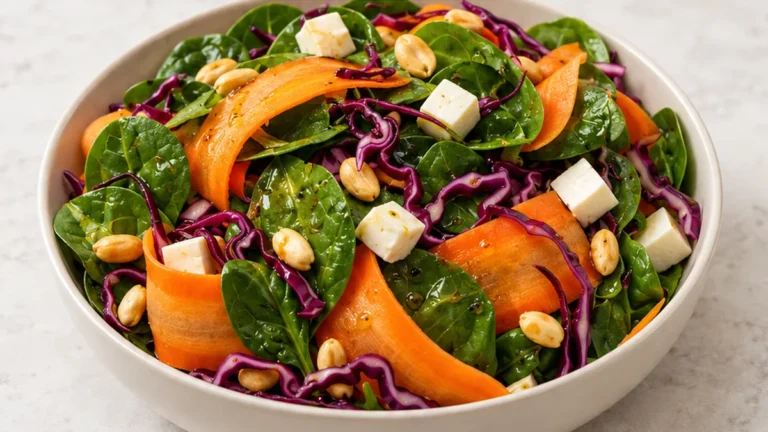 Ensalada Vibrante de Espinacas y Zanahoria