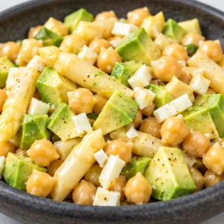 Ensalada Viral: Aguacate, Garbanzos y Espárragos