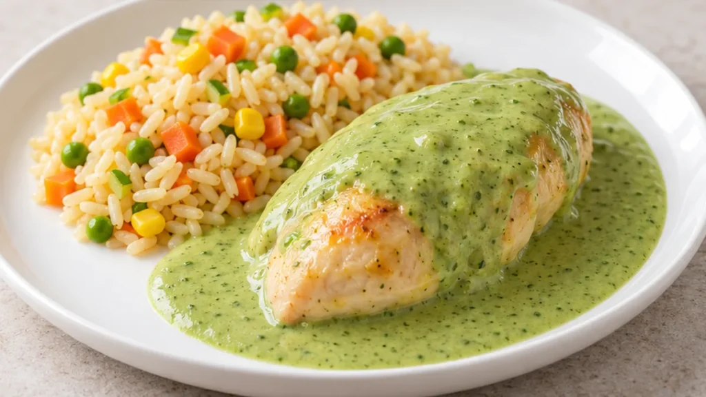 Pollo Cremoso en Salsa de Cilantro - pollo cilantro - Pollo cilantro: prepara esta receta cremosa y llena de sabor en minutos. Jugoso pollo con una salsa aterci