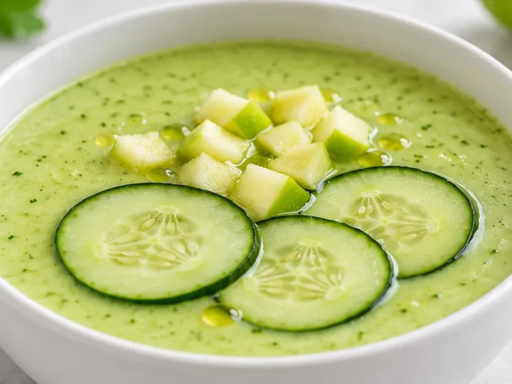 Sopa Fría de Pepino y Manzana Refrescante