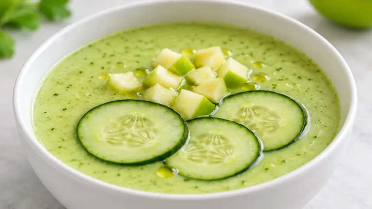 Sopa Fría de Pepino y Manzana Refrescante